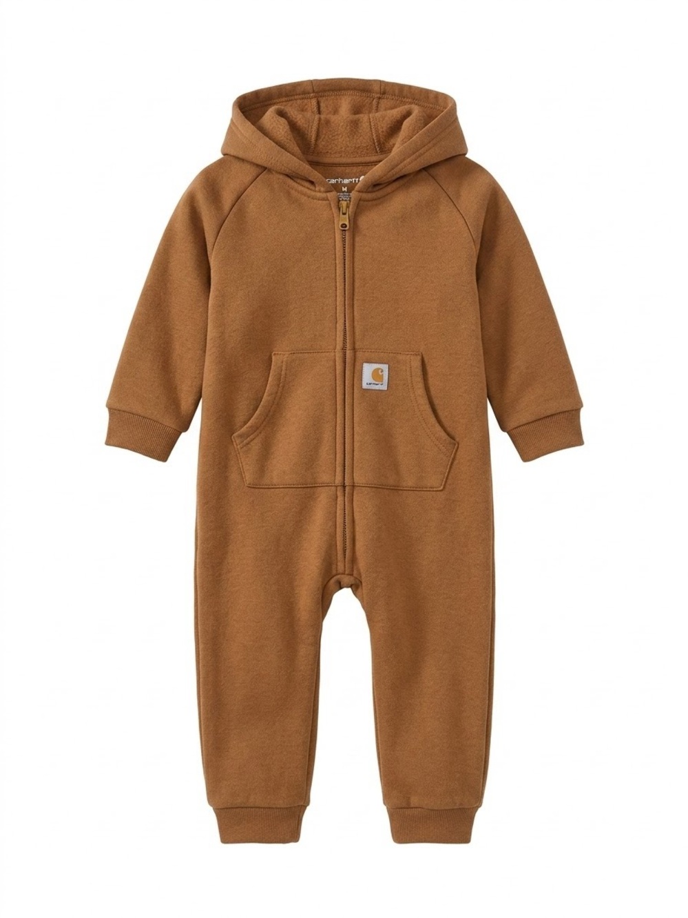 Carhartt Tan/Brown Hooded Fleece Baby One-Piece Romper